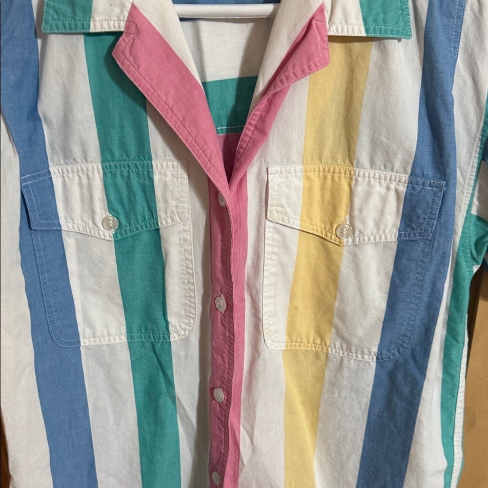 Bechamel Sport Colorful Striped Short Sleeve Shirt - Picture 4 of 4